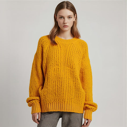 SOL | Oversized Yellow Knit Sweater